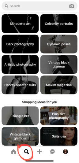 a screen shot of how to make a Pinterest board for your photoshoot