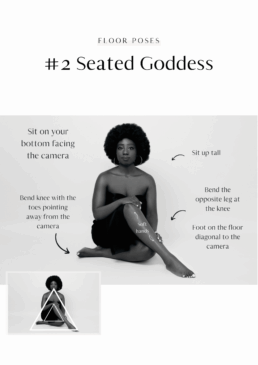 a black woman seated on the floor in boudoir poses
