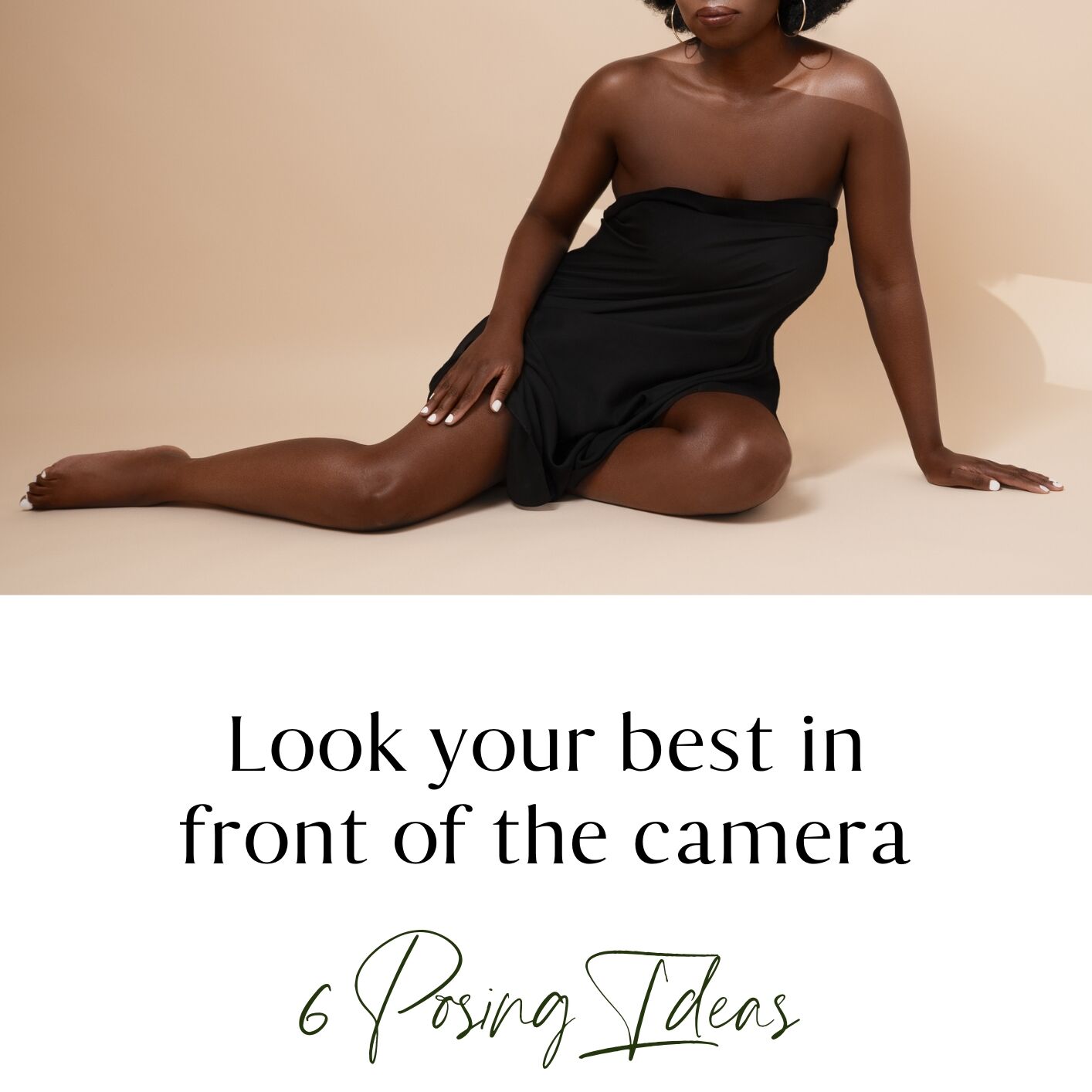 A posing guide front cover with a black woman lying on the floor in a silk robe