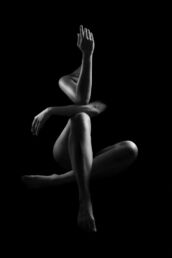 an artistic image of legs and arms in light silhouette from a london boudoir photography photoshoot