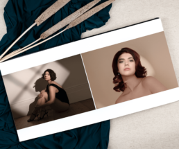 a boudoir album mock up showing a sunlight boudoir photoshoot.