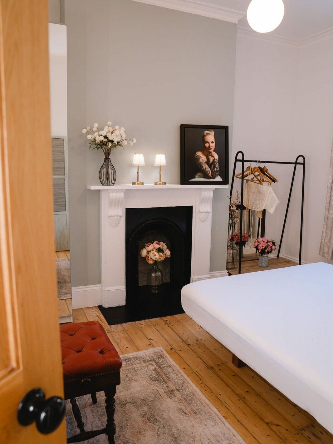 A glimpse inside my London boudoir studio changing room. a calm, private space for beautiful, empowering portraits