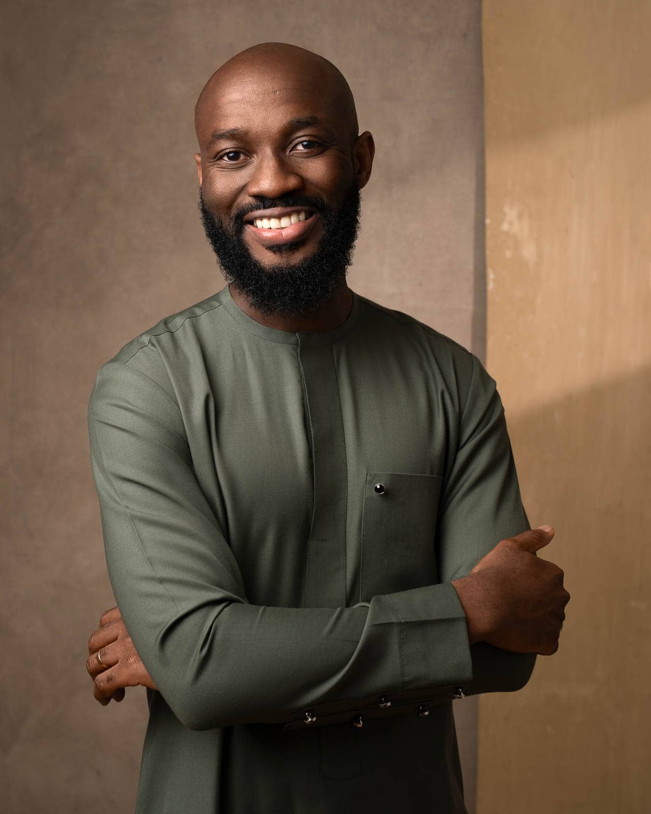 Creative portrait photography session in London with soft studio lighting